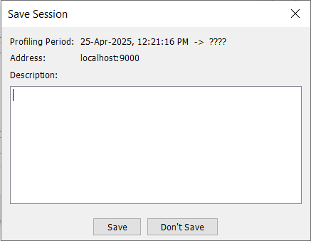 Save Session Screen
