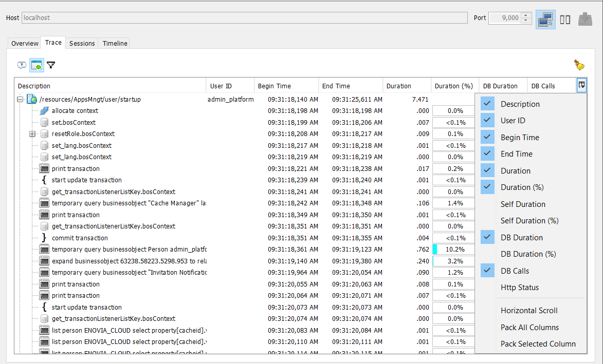 Select Trace Node
