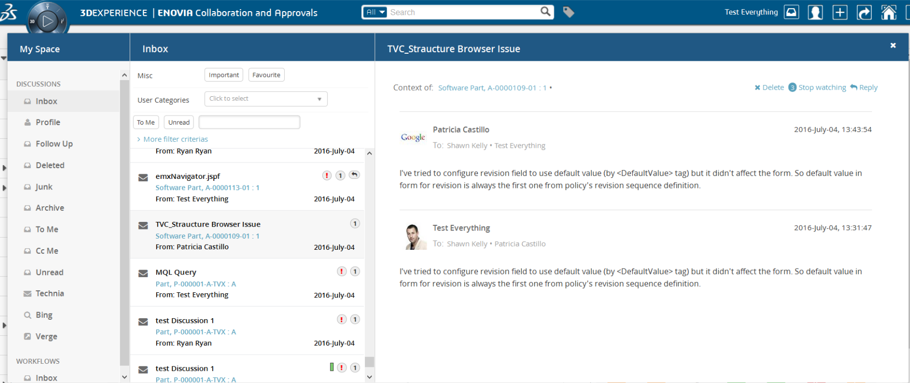 showing inbox image